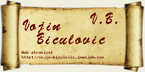Vojin Biculović vizit kartica